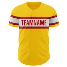 Charger l&#39;image dans la galerie, Custom Yellow Red-White Authentic Baseball Jersey
