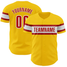 Charger l&#39;image dans la galerie, Custom Yellow Red-White Authentic Baseball Jersey
