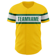 Load image into Gallery viewer, Custom Yellow Kelly Green-White Authentic Baseball Jersey
