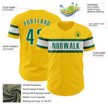 Загрузить изображение в средство просмотра галереи, Custom Yellow Kelly Green-White Authentic Baseball Jersey
