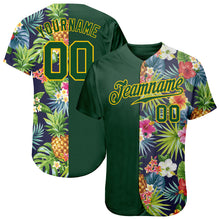 Load image into Gallery viewer, Custom 3D Pattern Design Tropical Pattern With Pineapples Palm Leaves And Flowers Authentic Baseball Jersey
