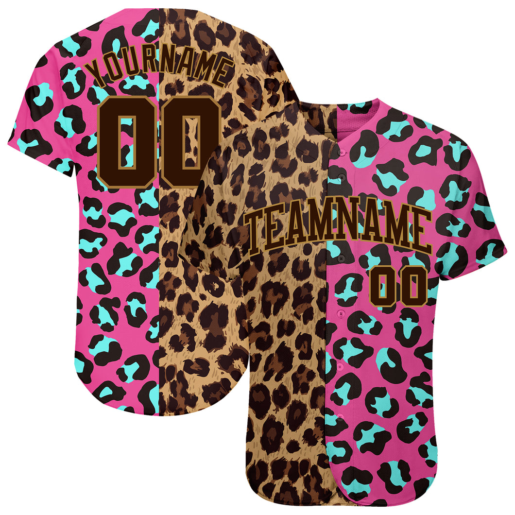 Custom 3D Pattern Design Leopard Authentic Baseball Jersey