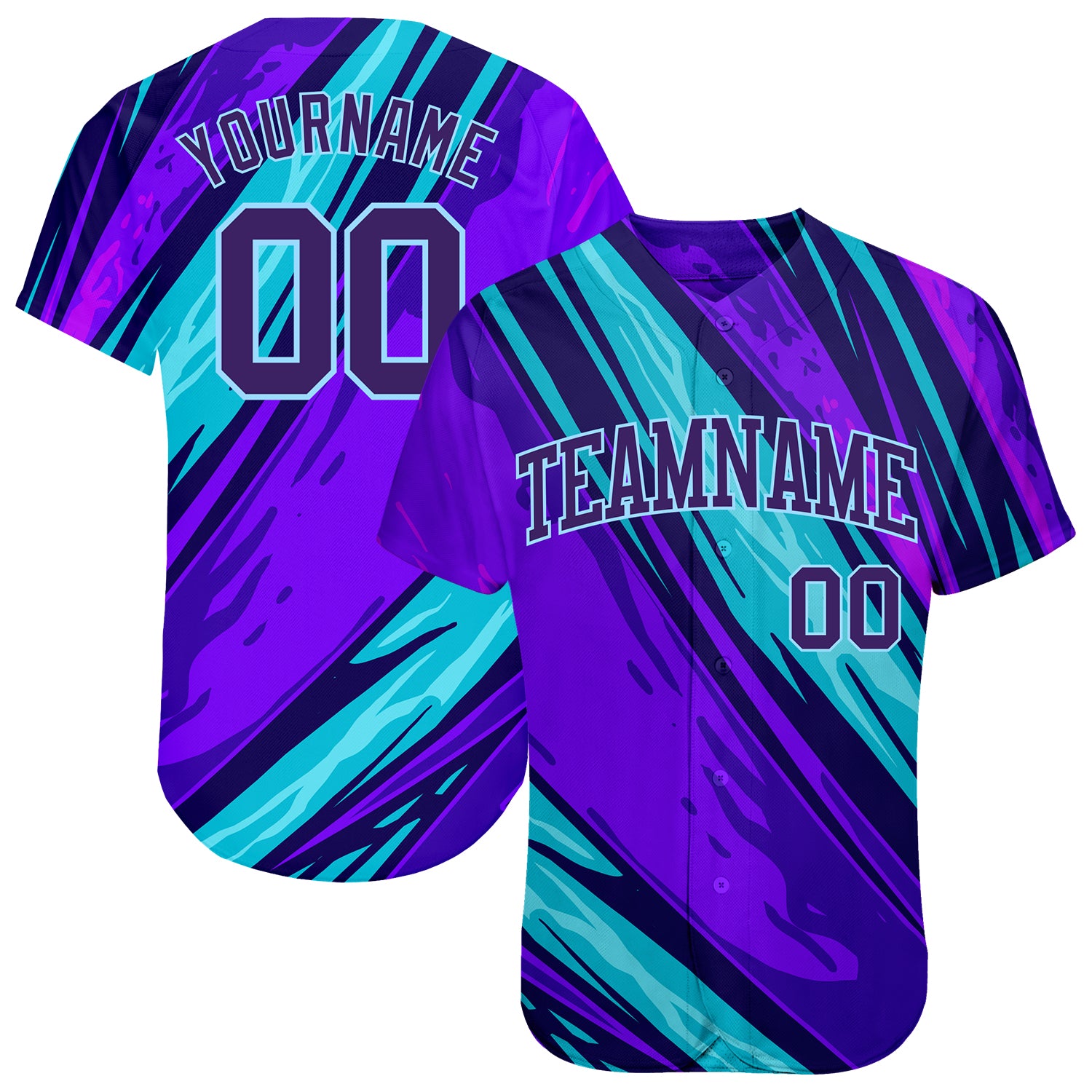 Custom Purple Pixel Camouflage Light Blue Pink Baseball Jerseys For Me in  2023