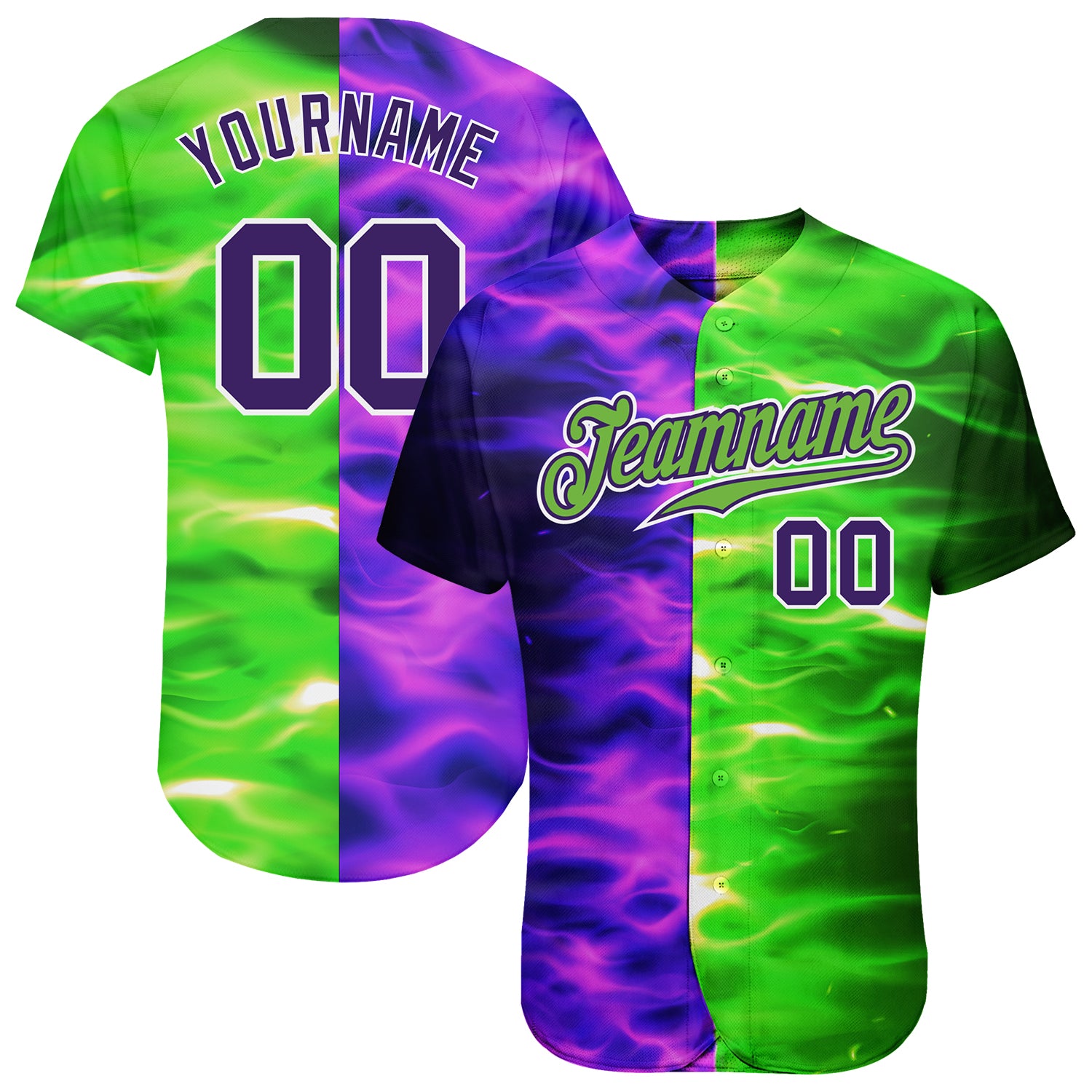 Custom 3D Pattern Design Fade Authentic Baseball Jersey