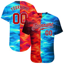 Load image into Gallery viewer, Custom 3D Pattern Design Flame Burning Red Hot Sparks BBQ Season Authentic Baseball Jersey
