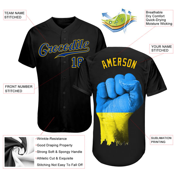 Cheap Custom 3D Pattern Design Stop War In Ukraine Authentic Baseball Jersey  Free Shipping – CustomJerseysPro