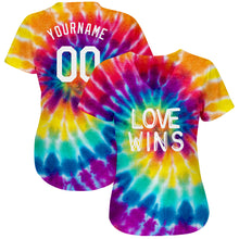 Загрузить изображение в средство просмотра галереи, Custom Rainbow For Pride Month Love Wins LGBT Authentic Baseball Jersey
