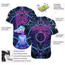 Laden Sie das Bild in den Galerie-Viewer, Custom 3D Pattern Design Magic Mushrooms Over Sacred Geometry Psychedelic Hallucination Authentic Baseball Jersey
