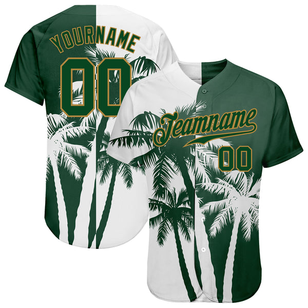 Cheap Custom White Gold-White 3D Pattern Design Hawaii Palm Trees Authentic Baseball  Jersey Free Shipping – CustomJerseysPro