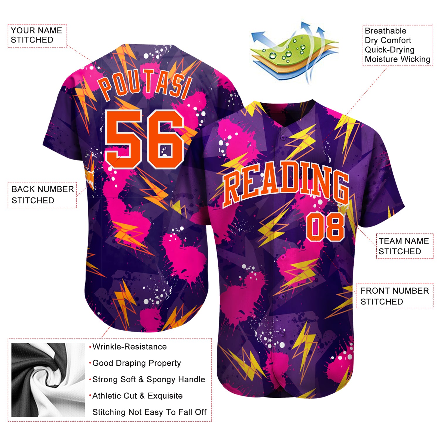 custom design baseball jersey - sublimated softball uniform