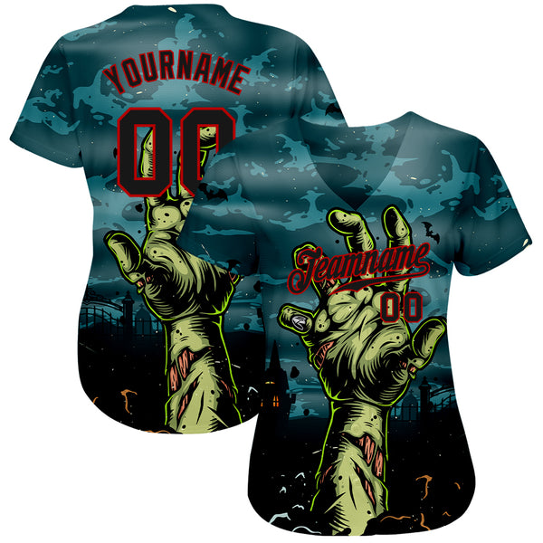 Custom 3D Pattern Halloween Horror Night Authentic Baseball Jersey On Sale  – FiitgShop