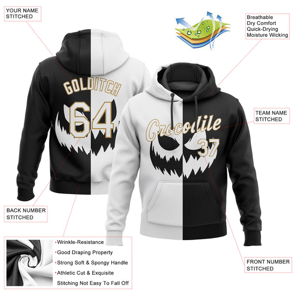 Cheap Custom Stitched Gold Black-White Sports Pullover Sweatshirt Hoodie Free  Shipping – CustomJerseysPro