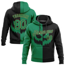 Загрузить изображение в средство просмотра галереи, Custom Stitched Black Kelly Green-Old Gold 3D Pattern Scary Faces Of Halloween Pumpkin Sports Pullover Sweatshirt Salute To Service Hoodie
