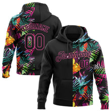 Загрузить изображение в средство просмотра галереи, Custom Stitched Black Black-Pink 3D Pattern Design Tropical Palm Leaves Sports Pullover Sweatshirt Hoodie
