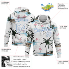 Загрузить изображение в средство просмотра галереи, Custom Stitched White White-Light Blue 3D Pattern Design Hawaii Palm Trees Sports Pullover Sweatshirt Hoodie
