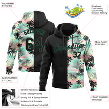 Загрузить изображение в средство просмотра галереи, Custom Stitched Black Black-Kelly Green 3D Pattern Design Tropical Palm Leaves Sports Pullover Sweatshirt Hoodie
