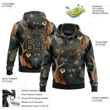 Загрузить изображение в средство просмотра галереи, Custom Stitched Black Black-Old Gold 3D Pattern Design Tiger And Peacock Sports Pullover Sweatshirt Hoodie
