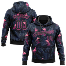 Загрузить изображение в средство просмотра галереи, Custom Stitched Black Black-Pink 3D Pattern Design Flamingo Sports Pullover Sweatshirt Hoodie
