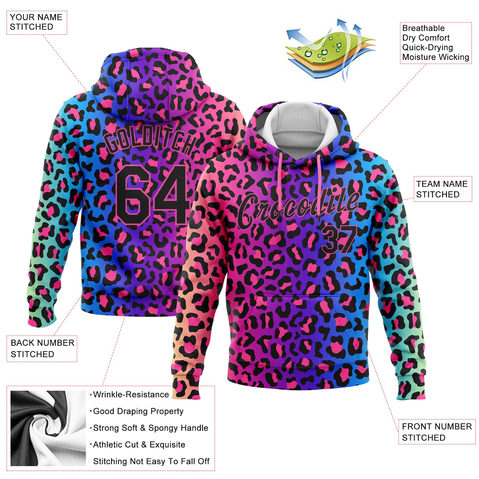 Cheap Custom Stitched Aqua Black-White 3D Pattern Design Sports Pullover Sweatshirt  Hoodie Free Shipping – CustomJerseysPro