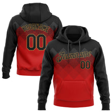 Загрузить изображение в средство просмотра галереи, Custom Stitched Red Black-Old Gold 3D Pattern Design Sports Pullover Sweatshirt Hoodie
