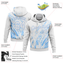 Загрузить изображение в средство просмотра галереи, Custom Stitched White White-Light Blue 3D Pattern Design Sports Pullover Sweatshirt Hoodie
