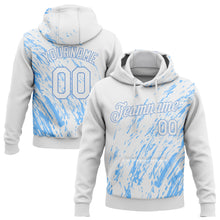 Загрузить изображение в средство просмотра галереи, Custom Stitched White White-Light Blue 3D Pattern Design Sports Pullover Sweatshirt Hoodie
