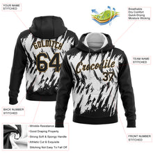 Загрузить изображение в средство просмотра галереи, Custom Stitched White Black-Old Gold 3D Pattern Design Sports Pullover Sweatshirt Hoodie
