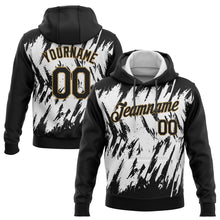 Загрузить изображение в средство просмотра галереи, Custom Stitched White Black-Old Gold 3D Pattern Design Sports Pullover Sweatshirt Hoodie
