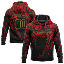 Загрузить изображение в средство просмотра галереи, Custom Stitched Red Black-Old Gold 3D Pattern Design Sports Pullover Sweatshirt Hoodie
