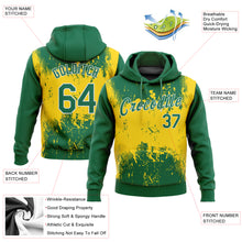 Загрузить изображение в средство просмотра галереи, Custom Stitched Gold Kelly Green-White 3D Pattern Design Sports Pullover Sweatshirt Hoodie
