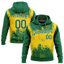 Загрузить изображение в средство просмотра галереи, Custom Stitched Gold Kelly Green-White 3D Pattern Design Sports Pullover Sweatshirt Hoodie
