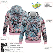 Загрузить изображение в средство просмотра галереи, Custom Stitched Light Pink Black 3D Pattern Design Cherry Blossom Sports Pullover Sweatshirt Hoodie
