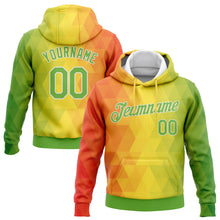 Загрузить изображение в средство просмотра галереи, Custom Stitched Gold Neon Green Orange-White 3D Pattern Design Abstract Reggae Geometric Sports Pullover Sweatshirt Hoodie
