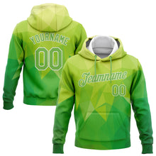 Загрузить изображение в средство просмотра галереи, Custom Stitched Kelly Green Neon Green-White 3D Pattern Design Abstract Warm Geometric Pattern Sports Pullover Sweatshirt Hoodie
