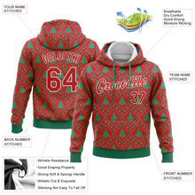 Загрузить изображение в средство просмотра галереи, Custom Stitched Red Red-Kelly Green 3D Christmas Trees Sports Pullover Sweatshirt Hoodie
