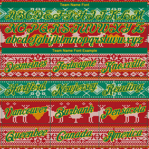 Custom Stitched Red Kelly Green-Gold 3D Christmas Reindeers Sports Pullover Sweatshirt Hoodie