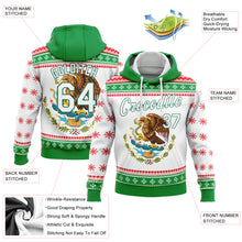 Загрузить изображение в средство просмотра галереи, Custom Stitched Kelly Green White-Red 3D Mexican Flag Sports Pullover Sweatshirt Hoodie
