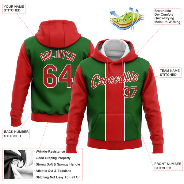 Cheap Custom Stitched Kelly Green Red-White 3D Christmas Sports Pullover  Sweatshirt Hoodie Free Shipping – CustomJerseysPro