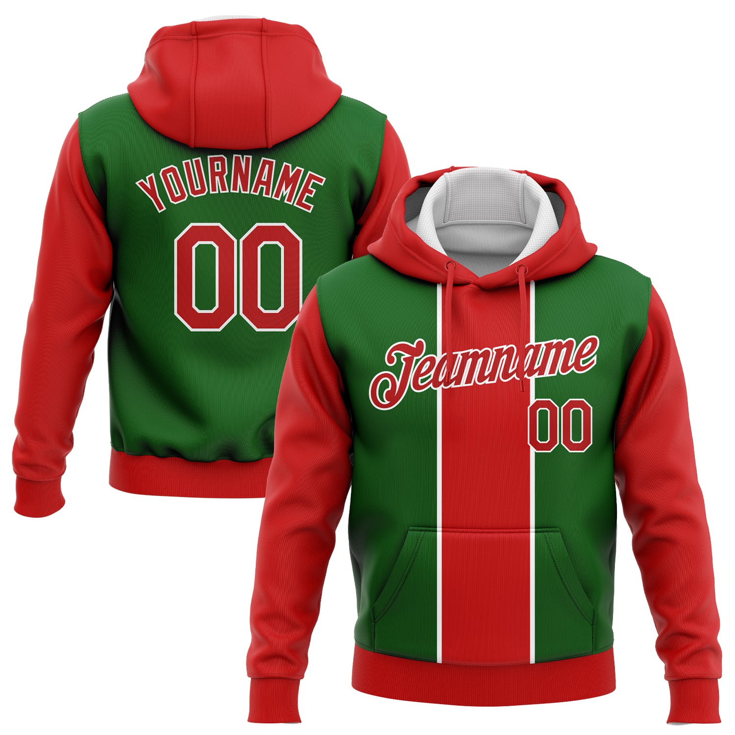 Cheap Custom Stitched Kelly Green Red-White 3D Christmas Sports Pullover Sweatshirt  Hoodie Free Shipping – CustomJerseysPro
