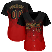 Загрузить изображение в средство просмотра галереи, Custom Red Black-Old Gold 3D Pattern Design Authentic Baseball Jersey
