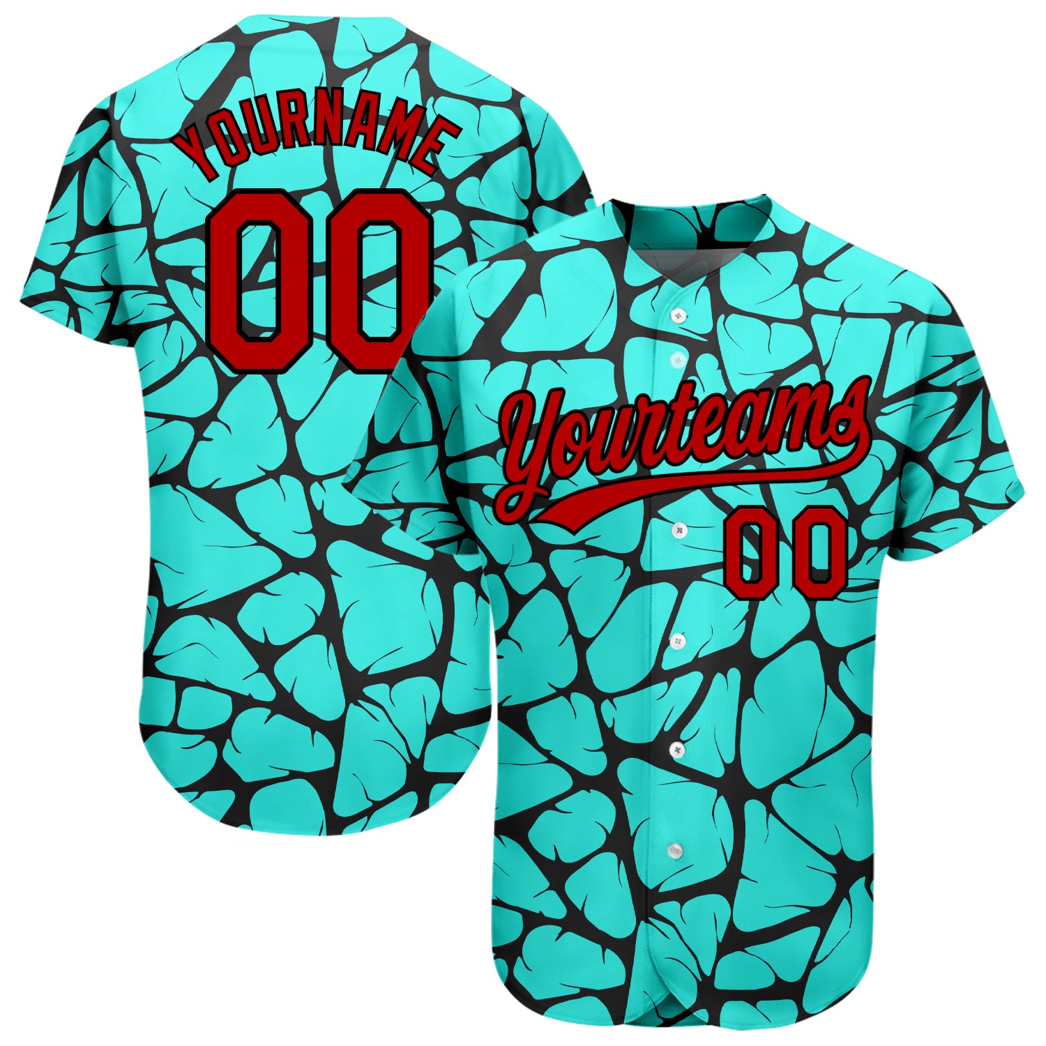 Custom Blue Blue-Black 3D Pattern Design Authentic Baseball Jersey