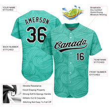 Load image into Gallery viewer, Custom Teal Black-White 3D Pattern Design Authentic Baseball Jersey
