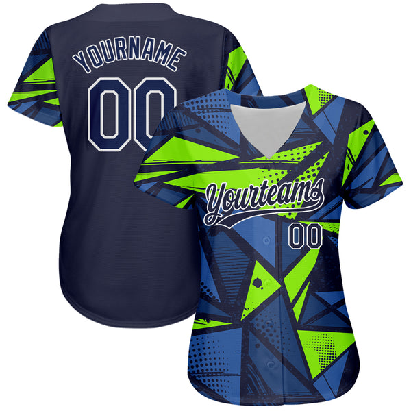 Custom Neon Green Pink-Navy Authentic Baseball Jersey Sale – UKSN INC