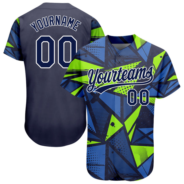 Cheap Custom Teal Navy-Kelly Green 3D Pattern Design Authentic Baseball  Jersey Free Shipping – CustomJerseysPro