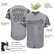 Load image into Gallery viewer, Custom Gray Gray Black-Camo 3D Pattern Design Authentic Baseball Jersey
