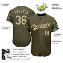 Загрузить изображение в средство просмотра галереи, Custom Olive Vegas Gold-Camo 3D Pattern Design Authentic Salute To Service Baseball Jersey
