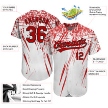 Charger l&#39;image dans la galerie, Custom White Red-Black 3D Pattern Design Authentic Baseball Jersey
