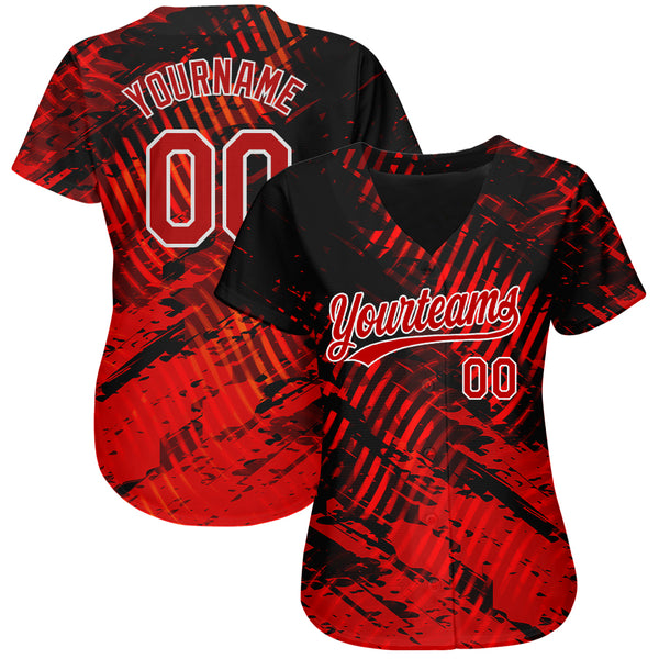 Cheap Custom Black Red-White 3D Pattern Design Authentic Baseball Jersey  Free Shipping – CustomJerseysPro