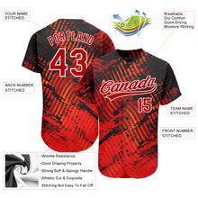 Load image into Gallery viewer, Custom Black Red-White 3D Pattern Design Authentic Baseball Jersey
