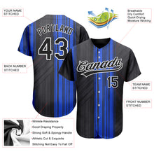 Загрузить изображение в средство просмотра галереи, Custom Royal Black-White 3D Pattern Design Authentic Baseball Jersey
